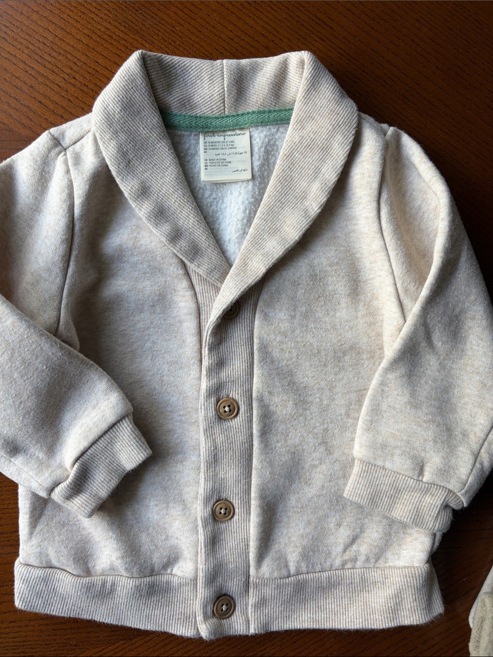 4 Neutral Sherpa Jacket and Sweater, Vest bundle 18M - Picture 5 of 5